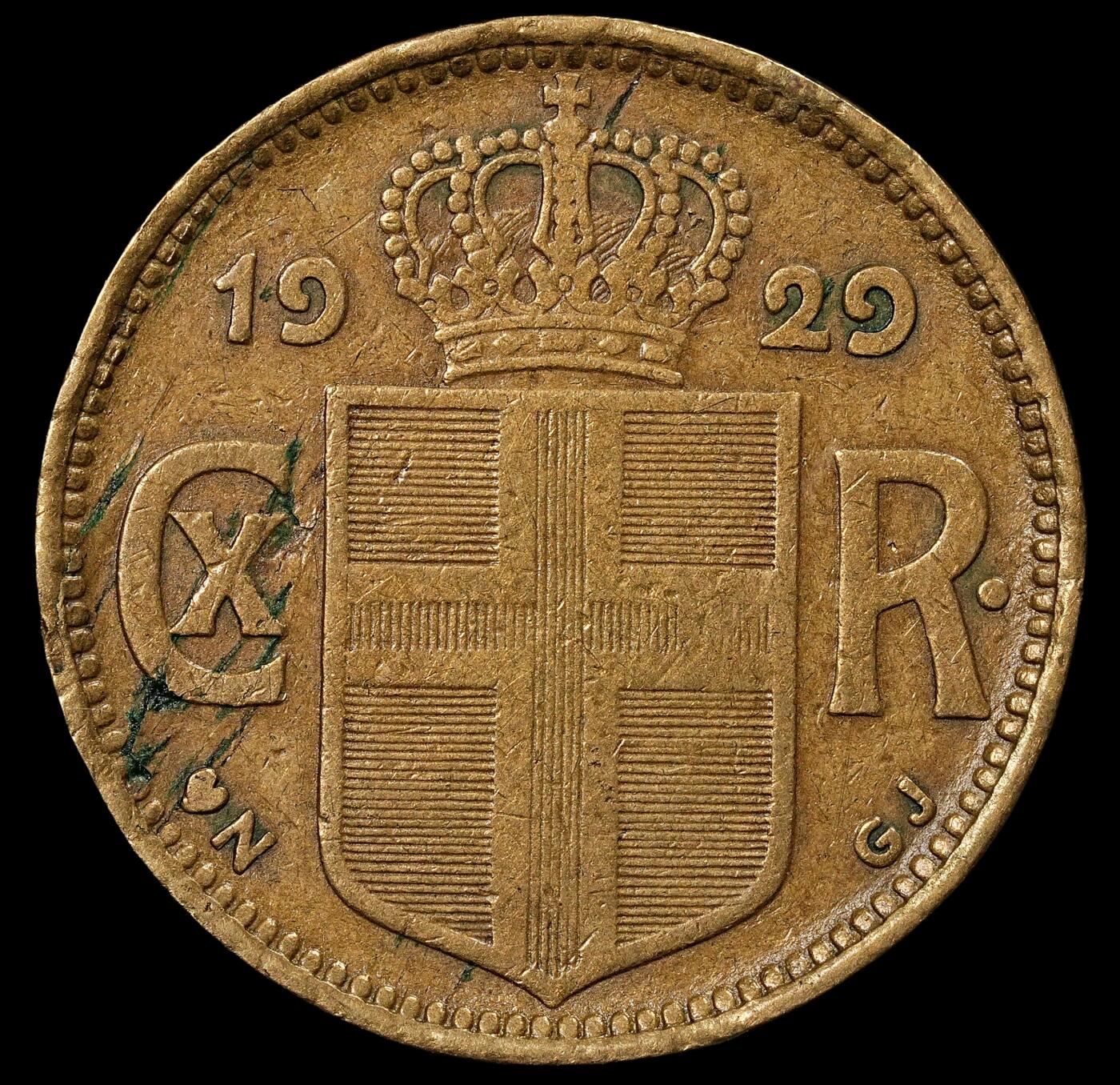 修遠堂世界钱币第九十六期 1929年冰岛1克朗 币筋