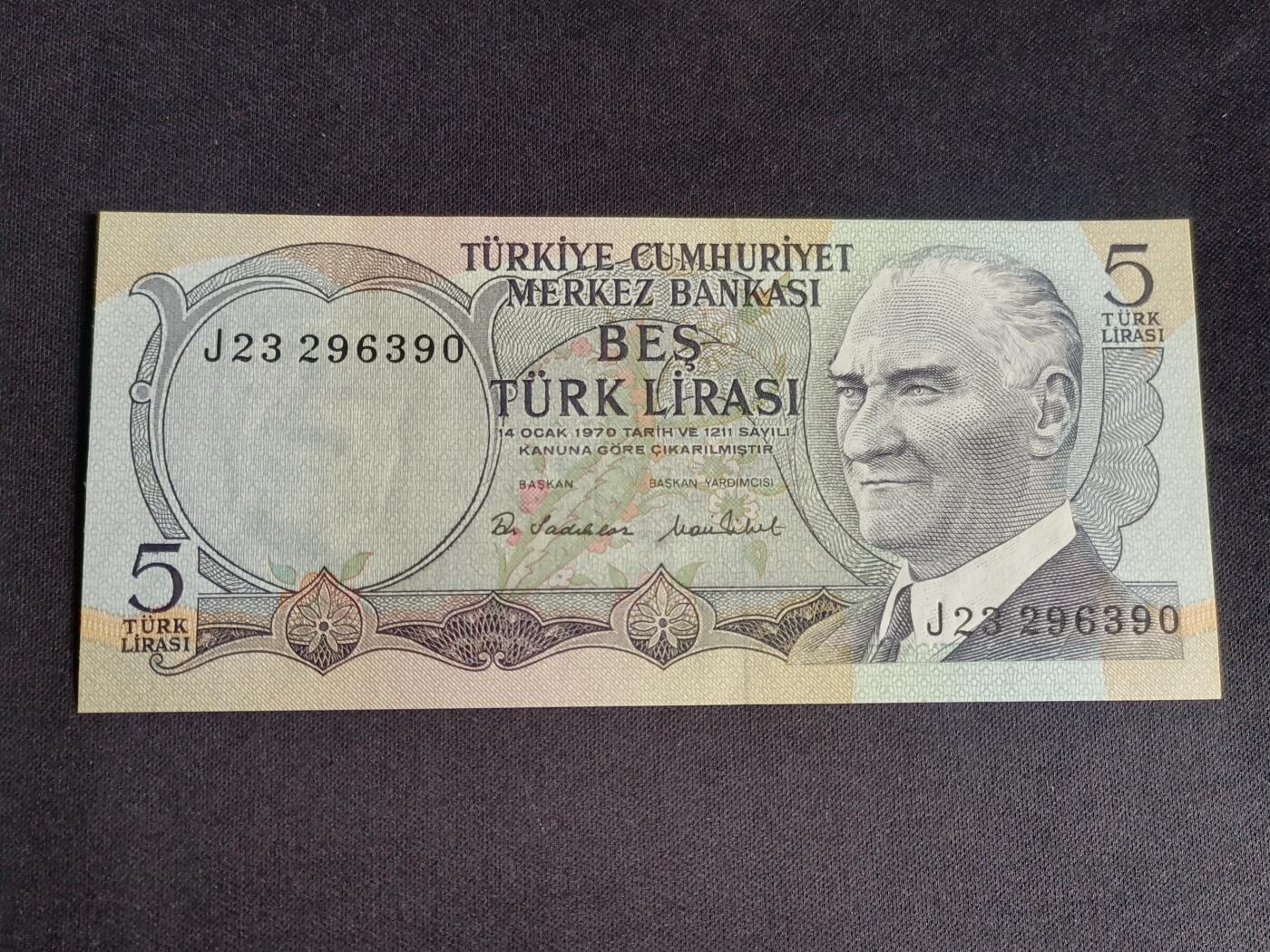 【游宝拍卖】乙巳蛇年91期 第四季首拍场  土耳其-5里拉【首版 全新UNC】