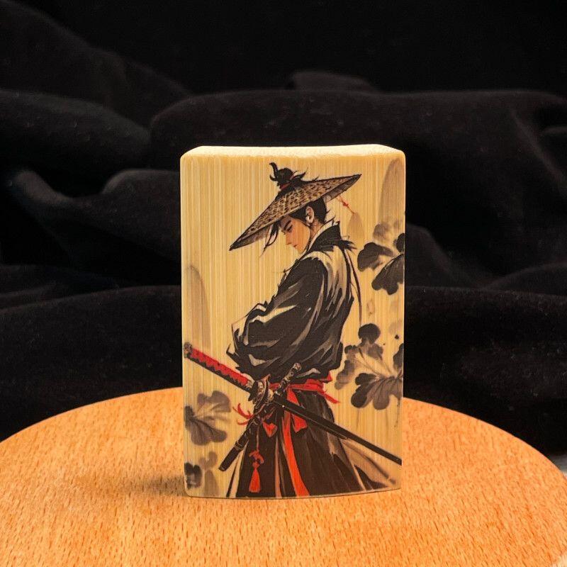 听雨轩（34）天然彩绘实心玉竹牌专场