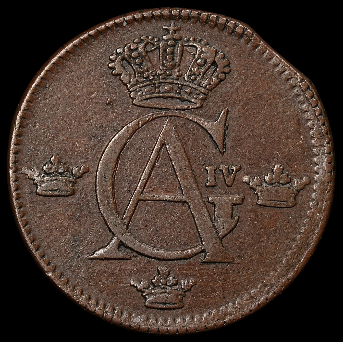 修遠堂世界钱币第九十六期 1803年瑞典1/2 SKILLING铜币 14.12g