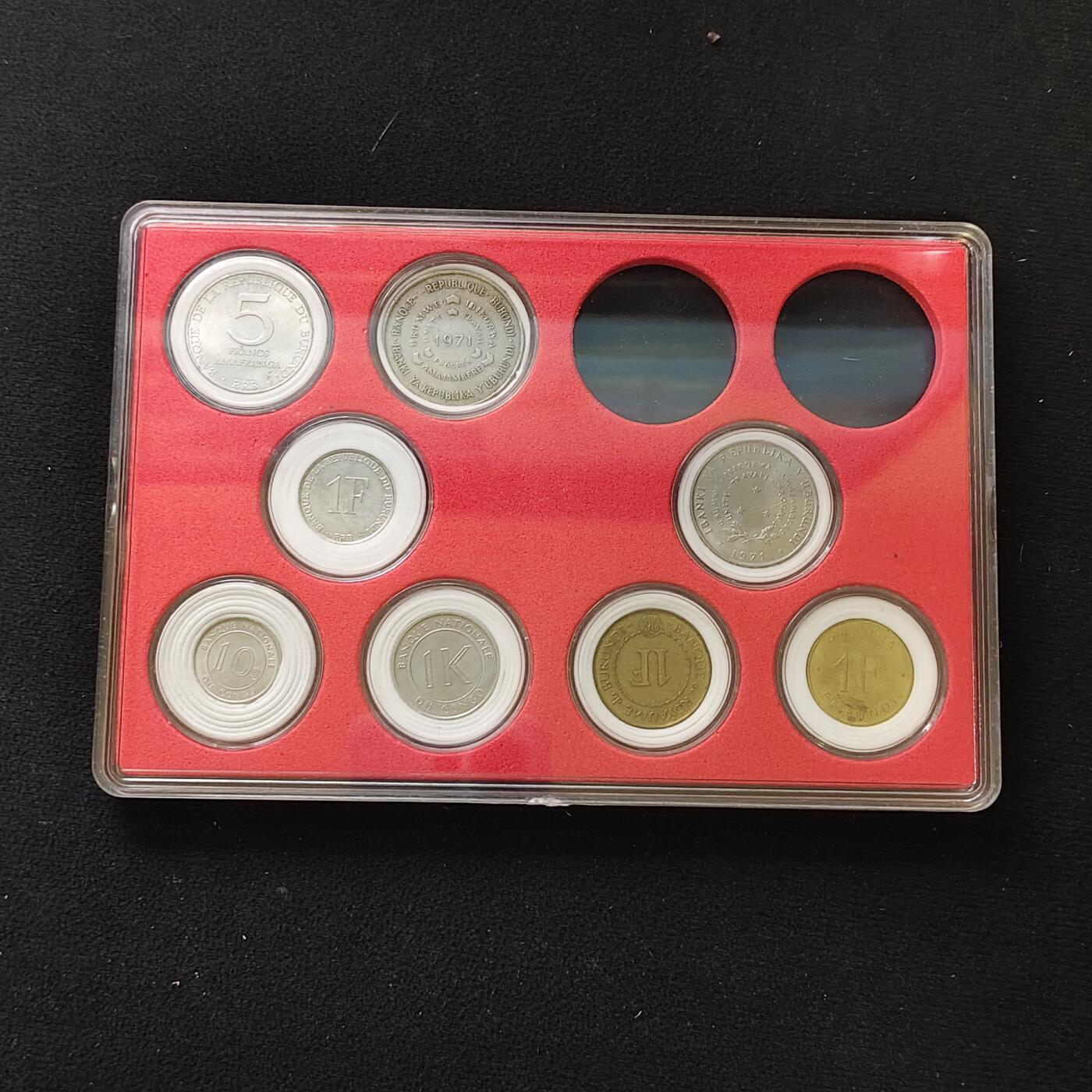 【全场包邮】纯粹捡漏拍482场（免费代拍第19场）-币封+套装+富兰克林（注意佣金） 【盒装套币】布隆迪1960-1971年6枚套币+刚果1967年2枚套币一盒