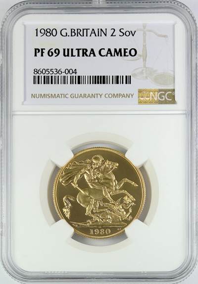 【雨安】【直播拍卖】【世界币章119期-评级币】2025-12-06 周六 19:30 保真 - [金币] Great Britain 英国 2镑 1980年 伊丽莎白二世 NGC-PF69UC