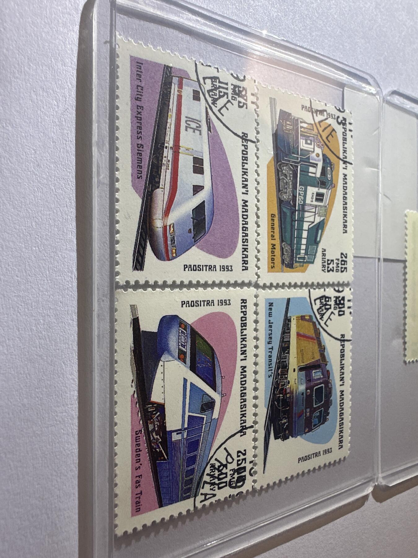 12.6邮票专场 马达加斯加1993年机车火车系列7全