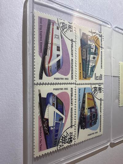 12.26邮票专场 马达加斯加1993年机车火车系列7全