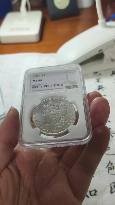 老银元专场（本场拍品丰富，两位宝主提供） 摩根银币1887，NGC评级64