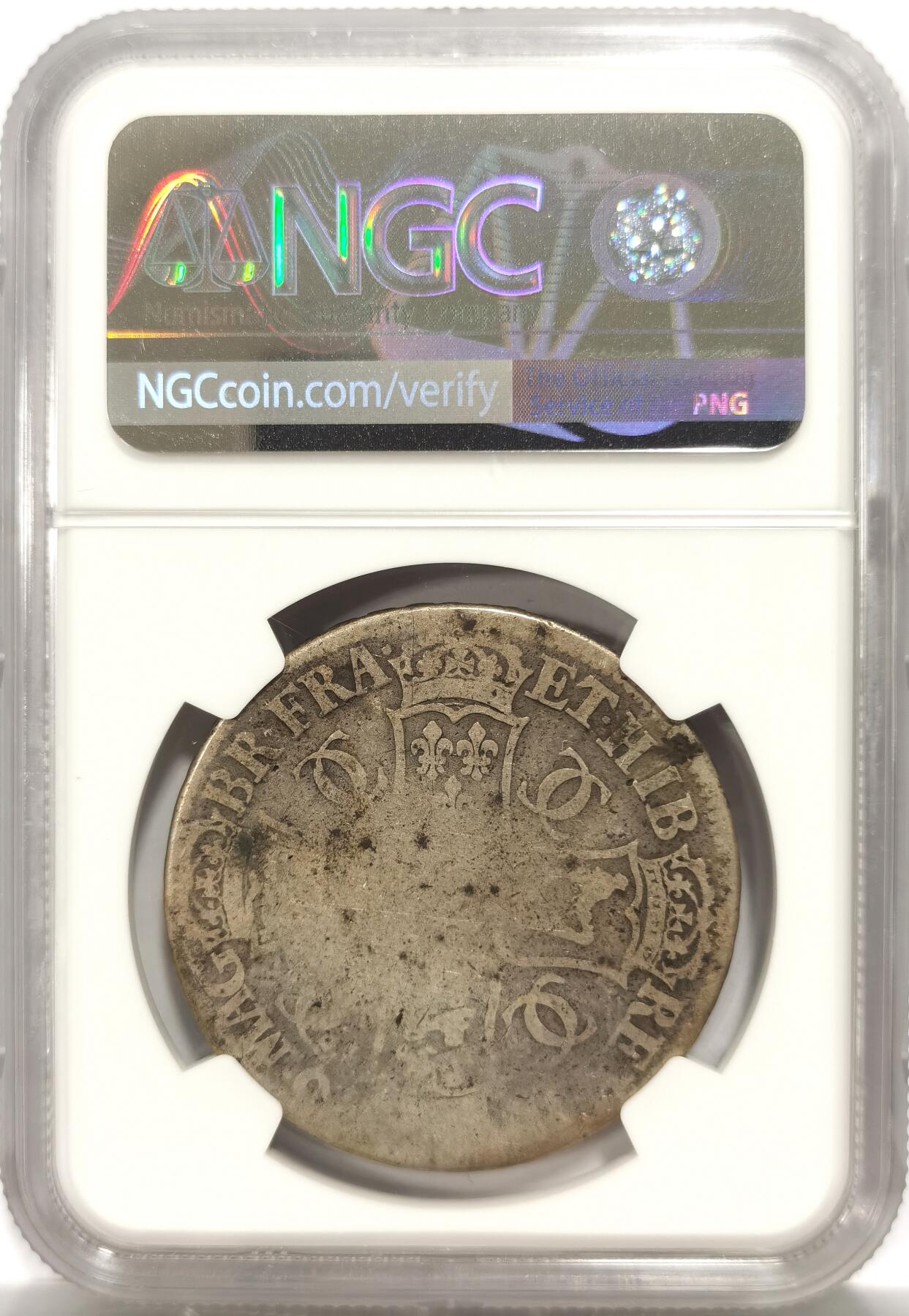 博洋堂世界钱币拍卖第150期（全场包邮） NGC AGD 英国1676年查理二世克朗大银币