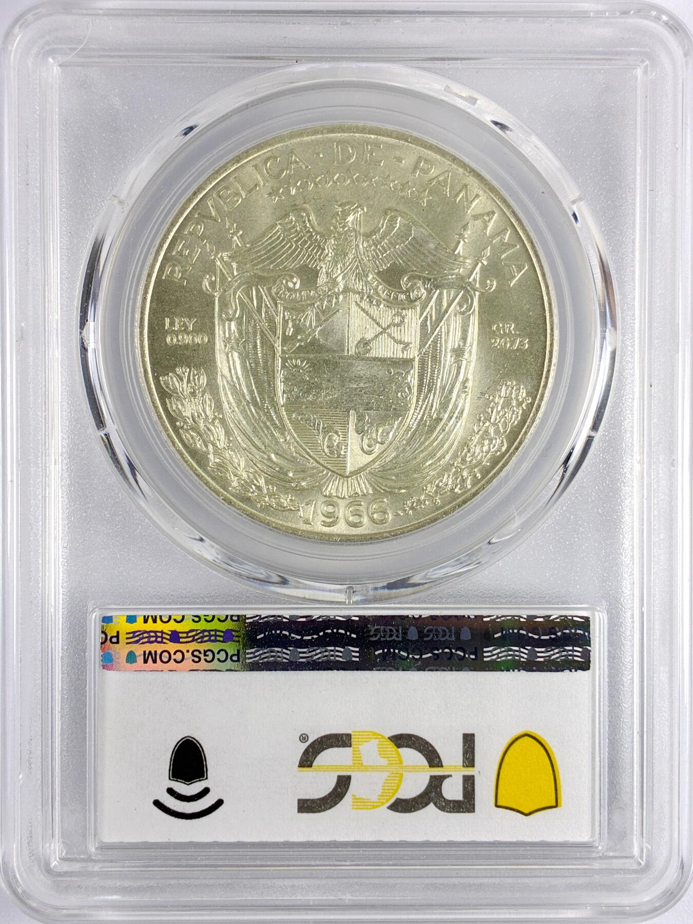 【雨安】【直播拍卖】【世界币章119期-评级币】2025-12-06 周六 19:30 保真 [评级美洲] Panama 巴拿马 1巴波亚 1966年  PCGS-MS66