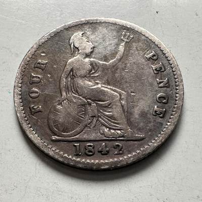 🌹外币初藏🌹🐯2025年第136场  每周二四六晚8️⃣点 接代拍 - 英国1842年维多利亚4便士银币