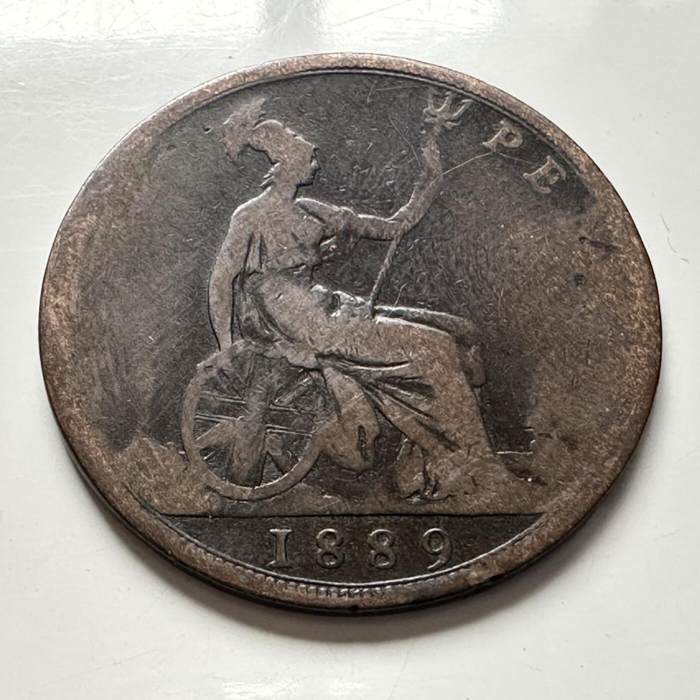 🌹外币初藏🌹🐯2025年第136场  每周二四六晚8️⃣点 接代拍 英国1889年维多利亚一便士