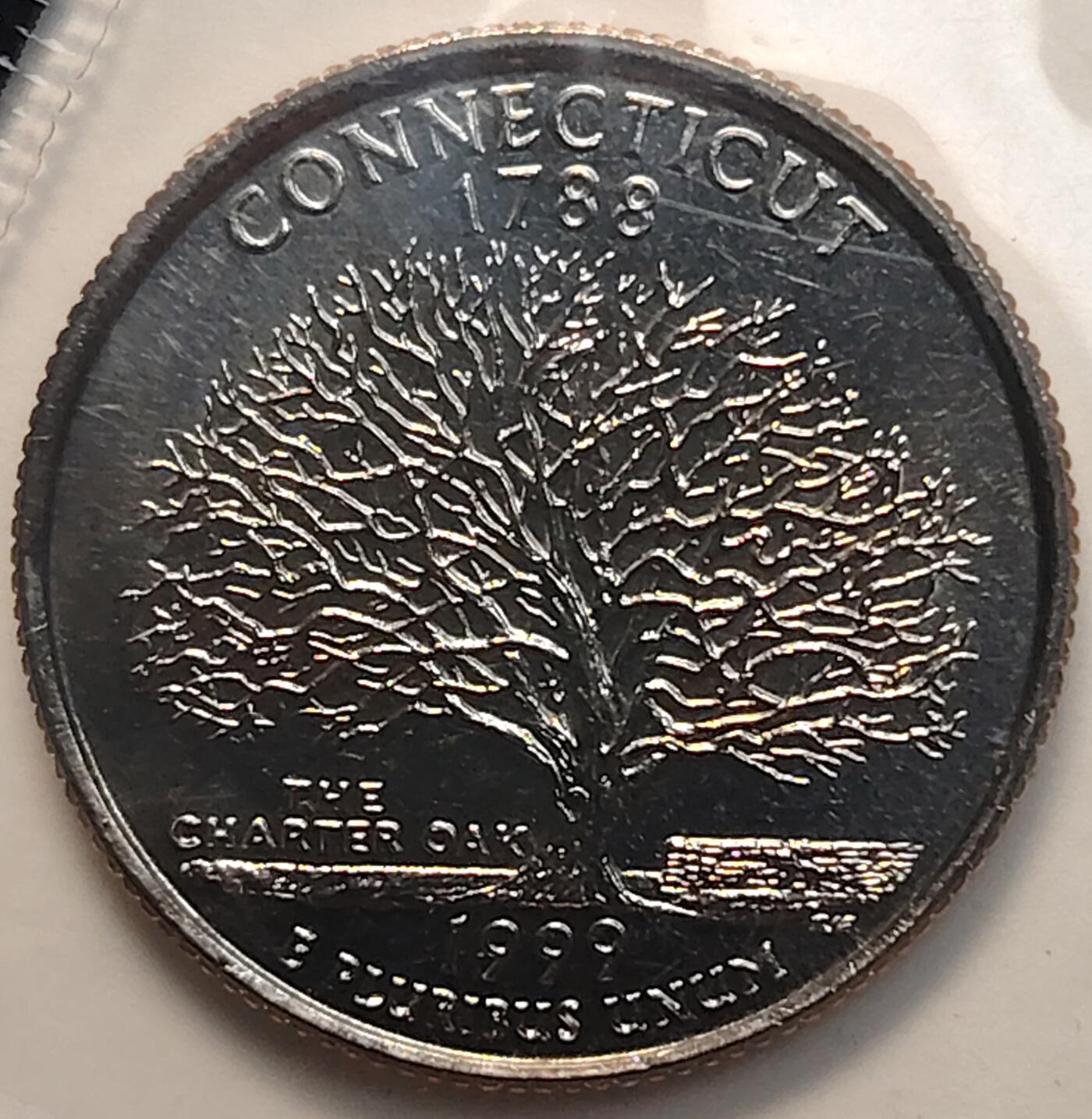 布加迪🐬～世界钱币(上海)🌾第 263 期 /  各国套币和散币 美国🇺🇸 1999年 25分 洲币首发年份