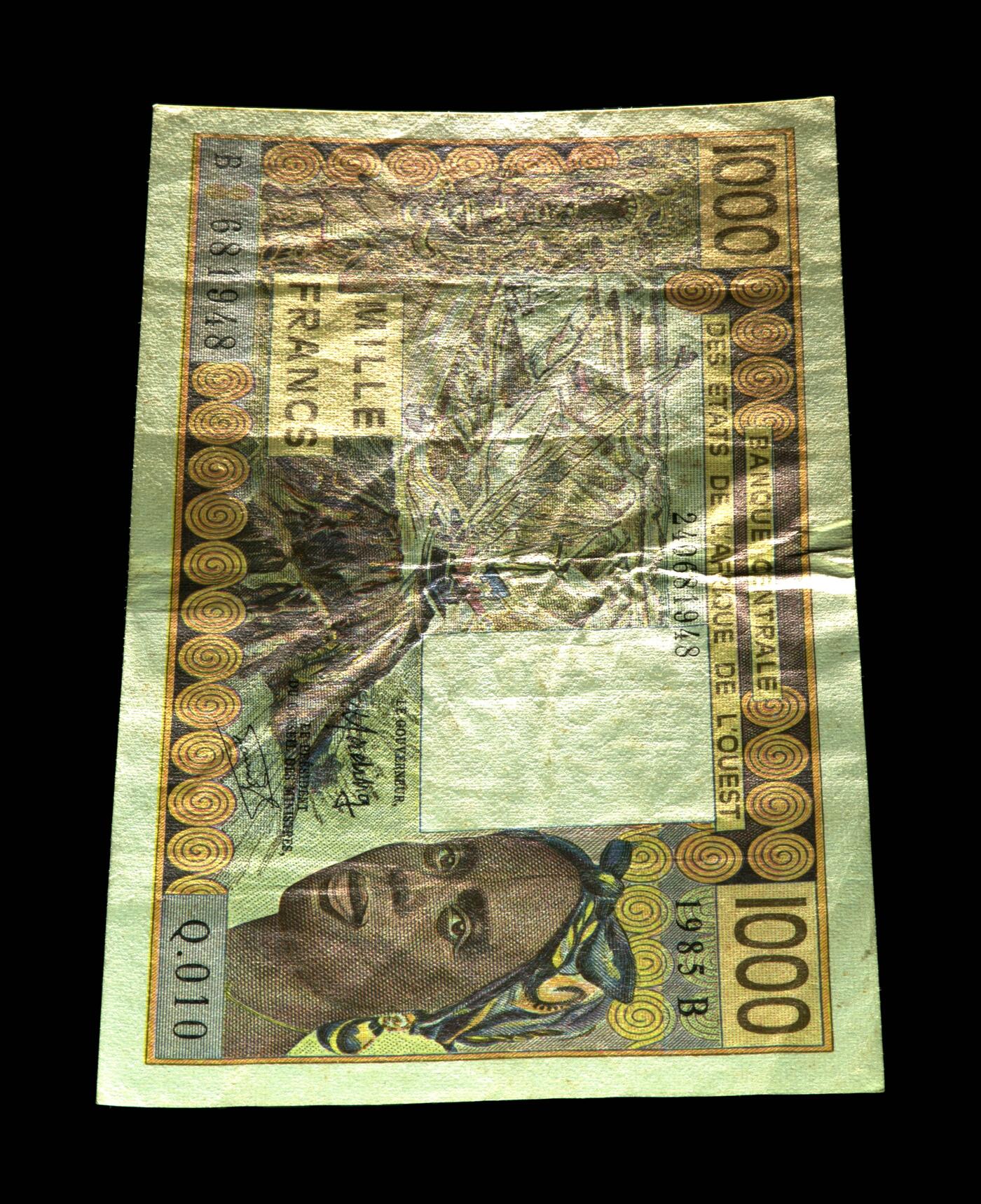 12.5纸币专场 Pick#207Be 1985 1000 Francs 50