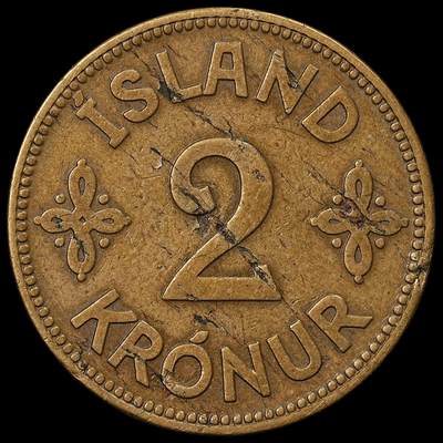 修遠堂世界钱币第九十六期 - 1929年冰岛2克朗 币筋 仅仅铸造了7.7万枚 币面有币胚瑕疵