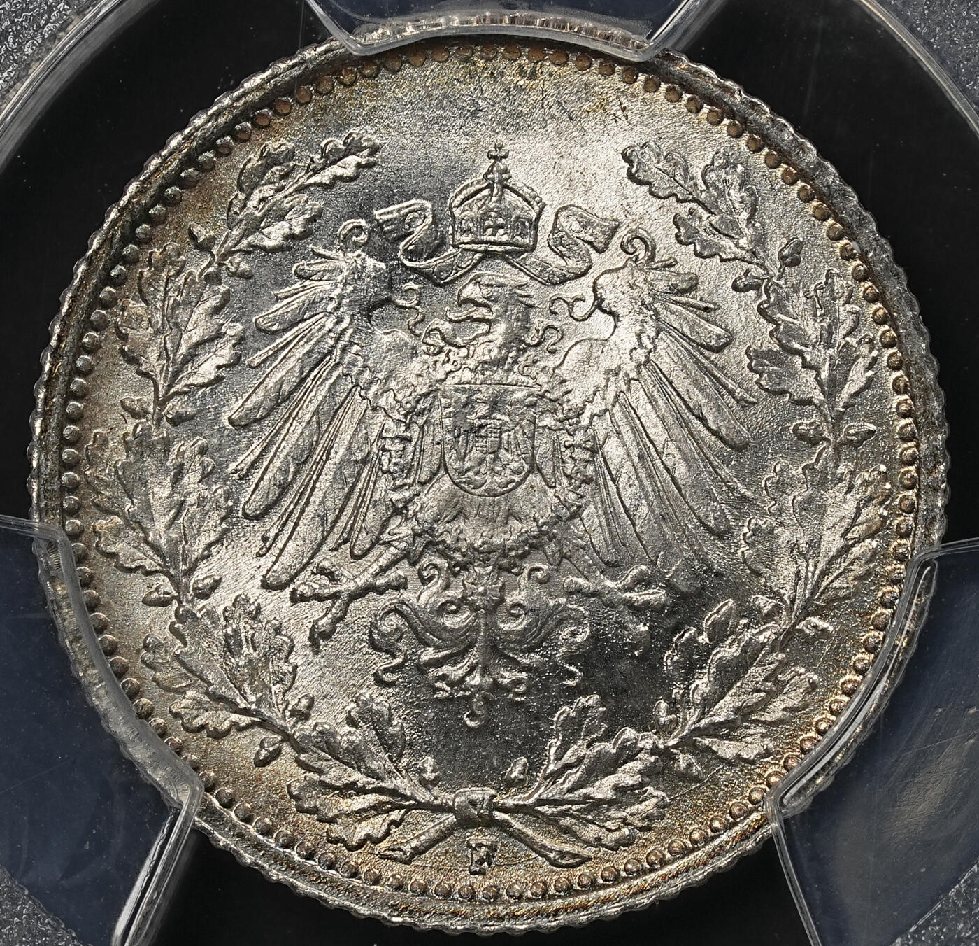 修遠堂世界钱币第九十六期 PCGS MS68 1915年德国1/2马克银币 68分老币天花板级别分数 更有环彩加持 收藏级佳品