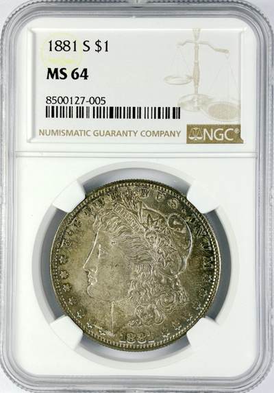 【雨安】【直播拍卖】【世界币章119期-评级币】2025-12-06 周六 19:30 保真 - [评级美洲] USA 美国 1美元 (1878-1921) 摩根  NGC-MS64 幻五彩包浆