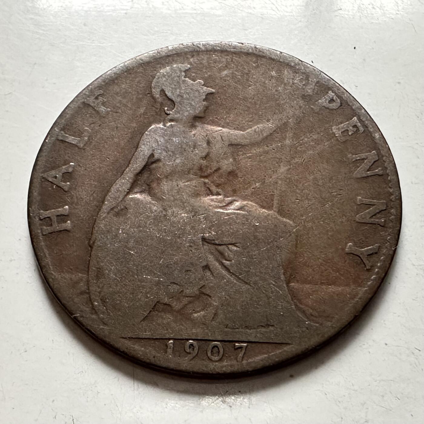 🌹外币初藏🌹🐯2025年第136场  每周二四六晚8️⃣点 接代拍 英国1907年1/2便士