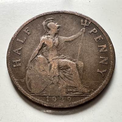 🌹外币初藏🌹🐯2025年第136场  每周二四六晚8️⃣点 接代拍 - 英国1929年1/2便士 a