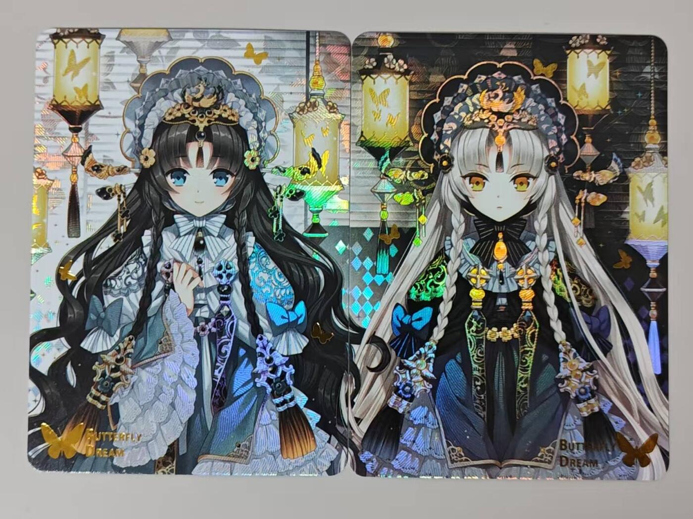 龙虎卡牌六六场 （无佣金，周六结拍，欢迎送拍） 折光彩闪2张 卡兔 蝴蝶对卡