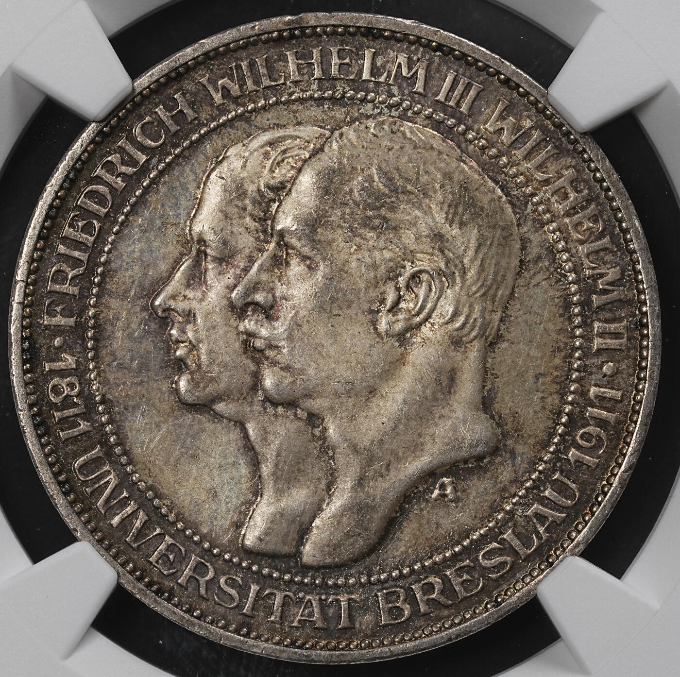 修遠堂世界钱币第九十六期 NGC MS634 1911年普鲁士-布雷斯劳大学百年纪念3马克银币