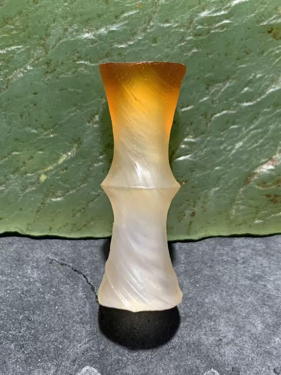 精美亚光风化纹玛瑙竹节珠一颗，