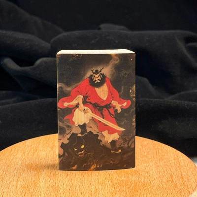 听雨轩（34）天然彩绘实心玉竹牌专场 - 实心玉竹牌 钟馗  4*6cm