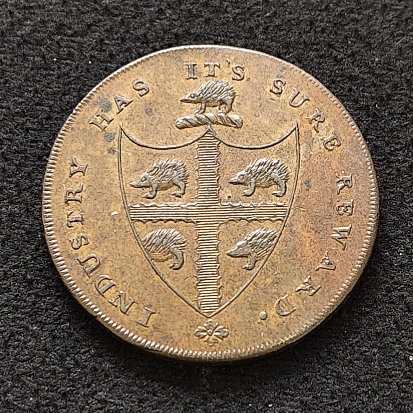 【全场包邮】纯粹捡漏拍484场（免费代拍第21场） 【代币】英国伯明翰1793年1/2便士铜币 UNC