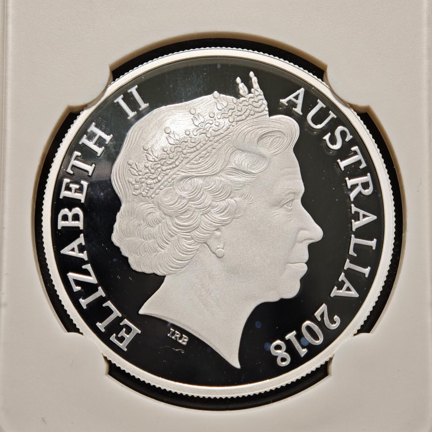 【德藏】世界币章拍卖第156期（拍品征集中~欢迎藏友联系） 2枚一组 2018年 澳大利亚俄罗斯世界杯1元纪念银币 封装版 1盎司 999银