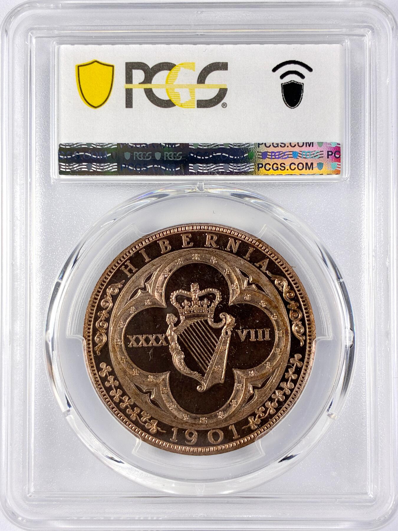 【雨安】【直播拍卖】【世界币章119期-评级币】2025-12-06 周六 19:30 保真 [评级欧洲] Ireland 爱尔兰 48D 1901年 爱德华七世 X#13b PCGS-PR67RD