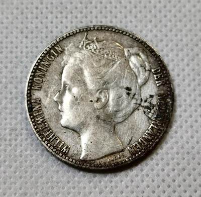 甄臻铺-世界币章拍卖（第42期）送拍享返佣金等优惠多多 - 少见 荷兰1907年1盾银币 威廉敏娜少女像 945银 细节见图