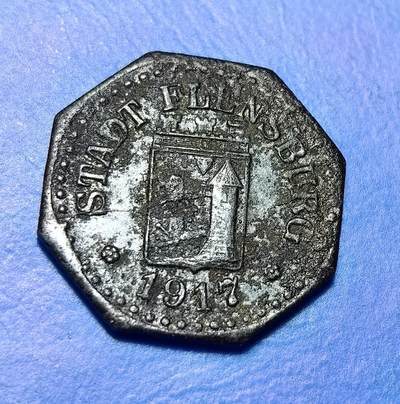 外国优质老铜币银币，周六九点倒数截拍，满百包邮，可寄存半年，喜欢朋友微信扫描二维码可直接参拍 - 少见德国弗伦斯堡1917年1芬尼