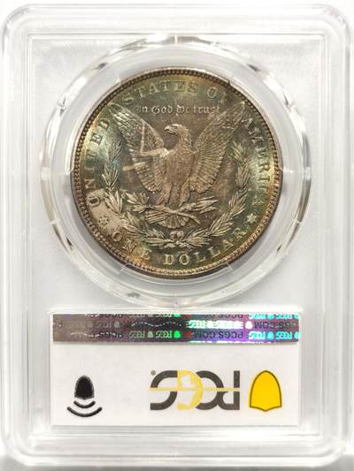博洋堂世界钱币拍卖第150期（全场包邮） PCGS MS63 美国1887年摩根银币P版，原汁原味双面五彩老包浆，包浆醇厚润泽又犀利，转光强烈细节优秀，状态一流。味道币味道足，酱彩锋利感十足。低估，状态和品质秒杀绝大部分MS64。