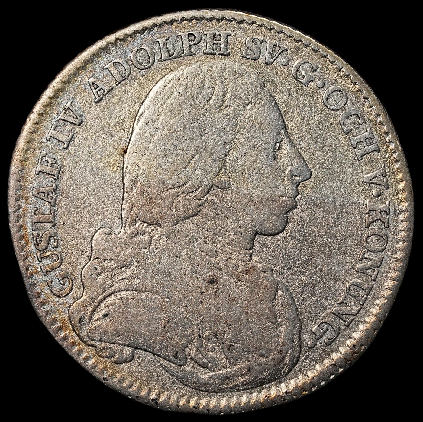 修遠堂世界钱币第九十六期 1803年瑞典1/6 RIKSDALER银币 6.02g