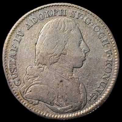 修遠堂世界钱币第九十六期 - 1803年瑞典1/6 RIKSDALER银币 6.02g