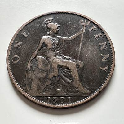 🌹外币初藏🌹🐯2025年第136场  每周二四六晚8️⃣点 接代拍 - 英国1901年维多利亚一便士 批纱版