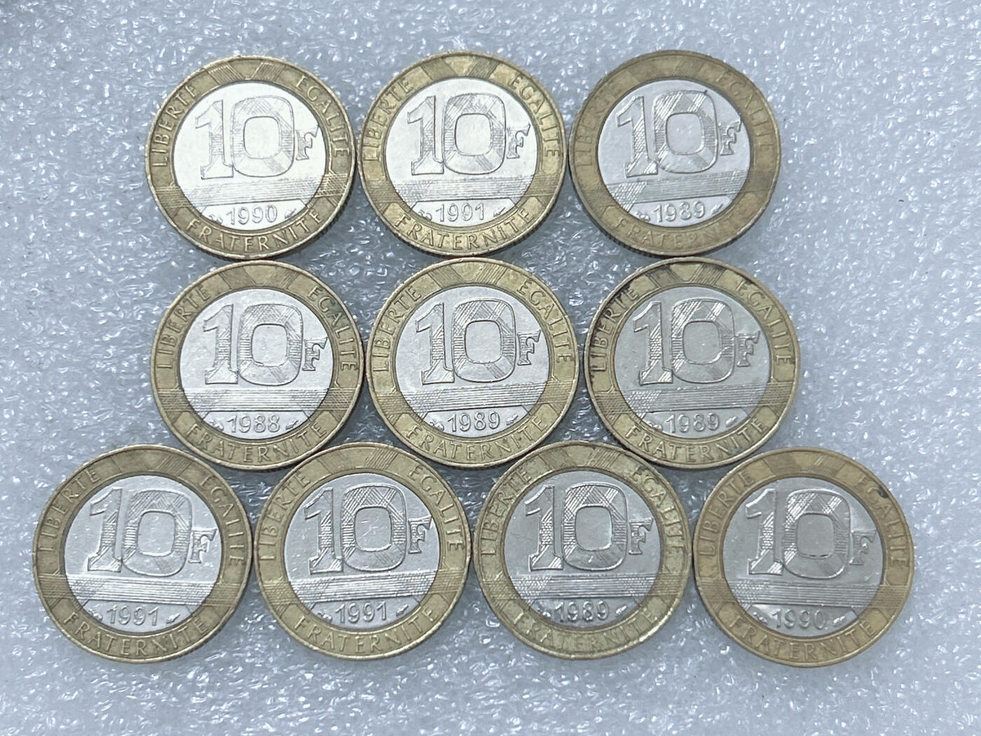 第一海外回流一元起拍收藏 散集专场  第275期 法国10法郎双色币 10枚