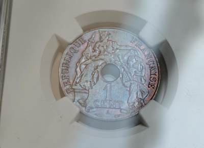 瓶子🏺第219期拍卖会 -  法属印度支那1939年百分之一铜币  NGC MS63