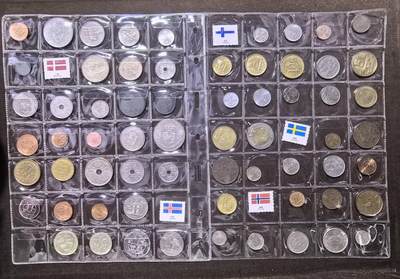 北京马甸外国币专卖第147期，外国币专场，陆续上拍，欢迎关注 - 北欧5国流通币64枚不重复