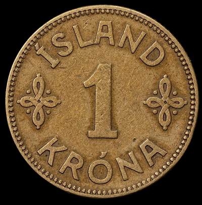 修遠堂世界钱币第九十六期 - 1925年冰岛1克朗 少见年份