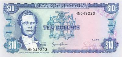 小福收藏拍卖第197期 裸钞场 本期有多张豹子号靓号 百慕大03年50元纪念钞百位号 马来亚和英属婆罗洲开国第一张纸币大冠女王 马来亚 41年1元英王乔六 法属太平洋10000法郎 捷克1000克朗纪念钞千位号  卢森堡 1000法郎  萨尔瓦多样钞 匈牙利 法罗群岛 危地马拉等多国精美纸币 - 牙买加 1994年 10元 unc