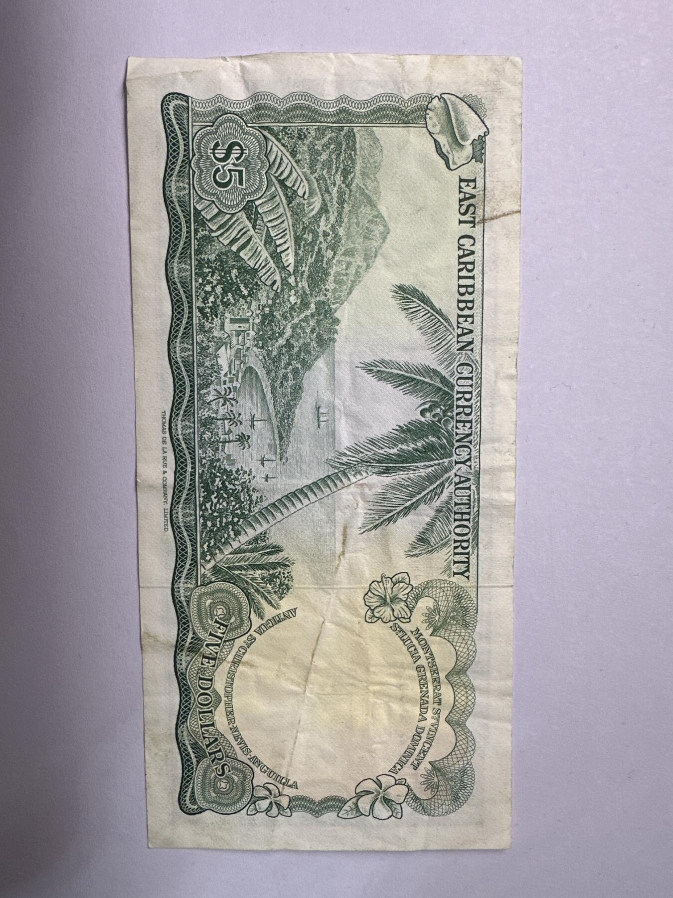 12.5纸币专场 东加勒比1965年5元 女王戎装