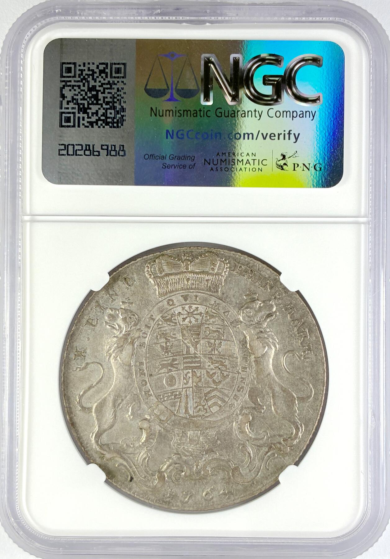 【雨安】【直播拍卖】【世界币章119期-评级币】2025-12-06 周六 19:30 保真 [评级德国] Germany 德国 德意志 1泰勒 Saxony萨克森-Gotha-Altenburg KM#0317 1764年  NGC-XF45