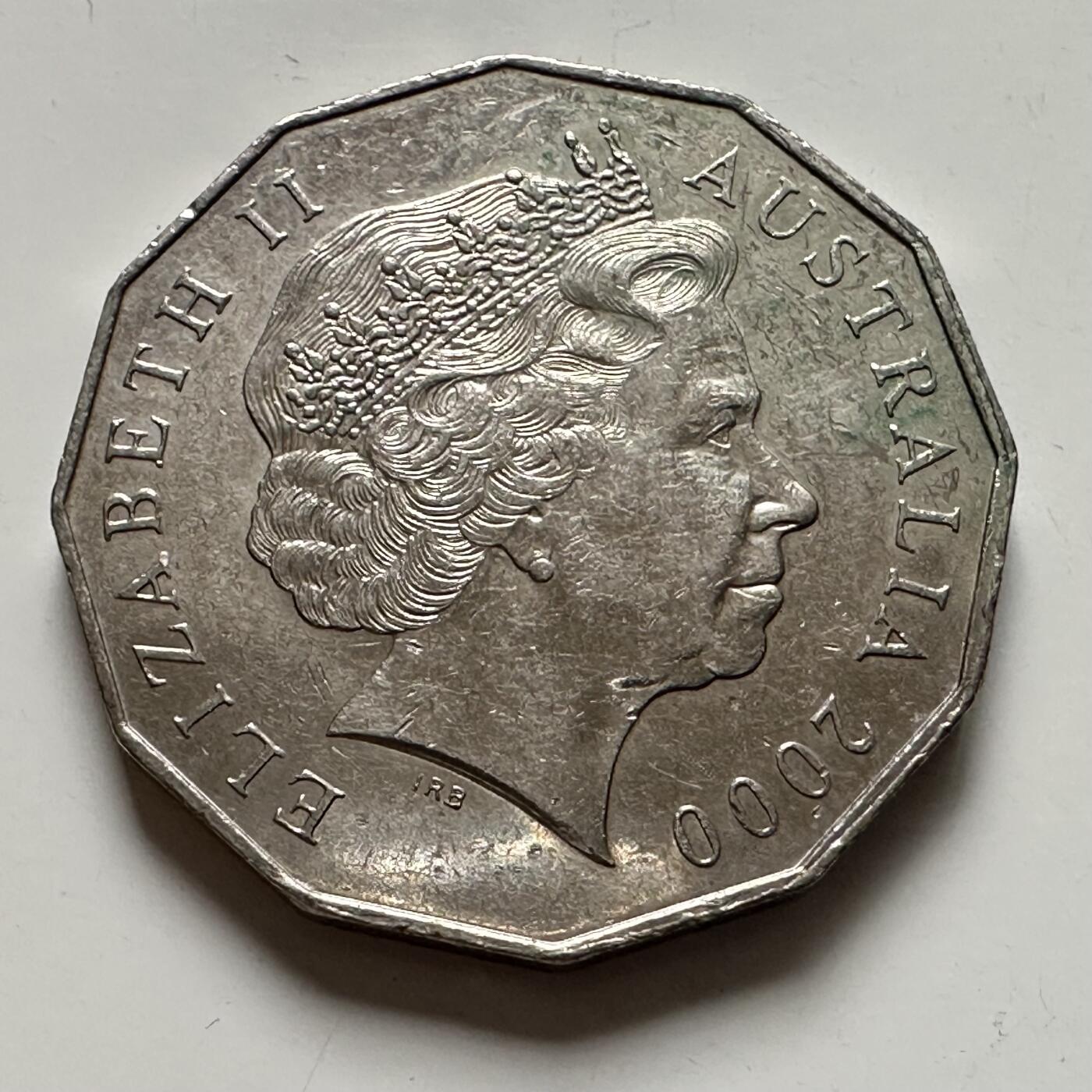 🌹外币初藏🌹🐯2025年第136场  每周二四六晚8️⃣点 接代拍 澳大利亚2000千禧年五十分纪念币 f