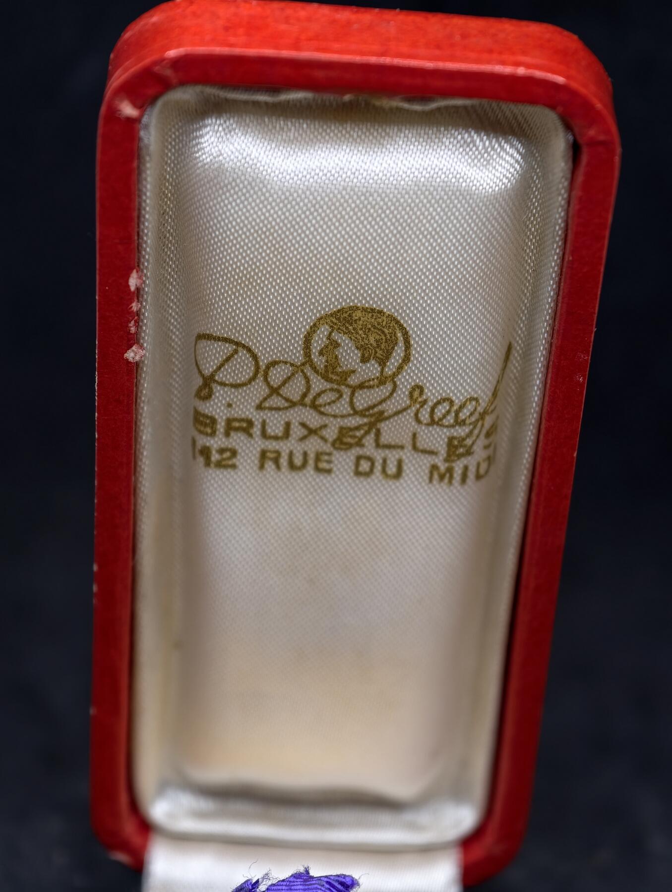 凯旋世界勋赏（第20期）（欢迎送拍）（对拍品有疑问请询问客服，不接受到手刀，出价默认拍品品相。请认真阅读拍卖规则！出价默认已认可！）（收到货请录制开箱视频，无视频概不处理问题。） 棕榈叶勋章带盒，钻石，黄金制（2.2g左右）