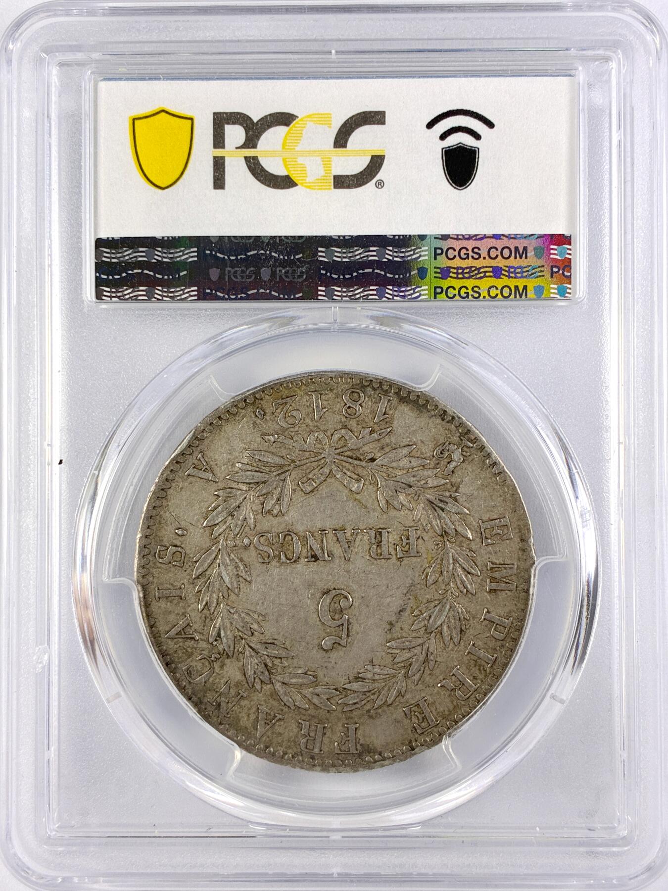 【雨安】【直播拍卖】【世界币章119期-评级币】2025-12-06 周六 19:30 保真 [评级法国] France 法国 5法郎 KM#0694 (1809-1814) 拿破仑一世 1812年  PCGS-AU50