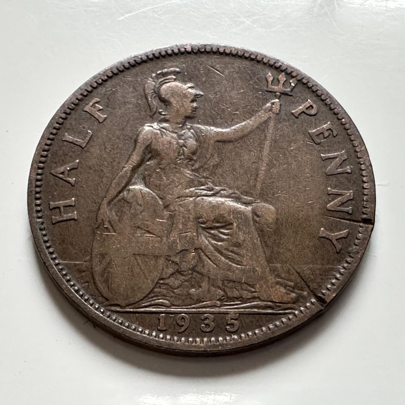 🌹外币初藏🌹🐯2025年第136场  每周二四六晚8️⃣点 接代拍 英国1935年1/2便士