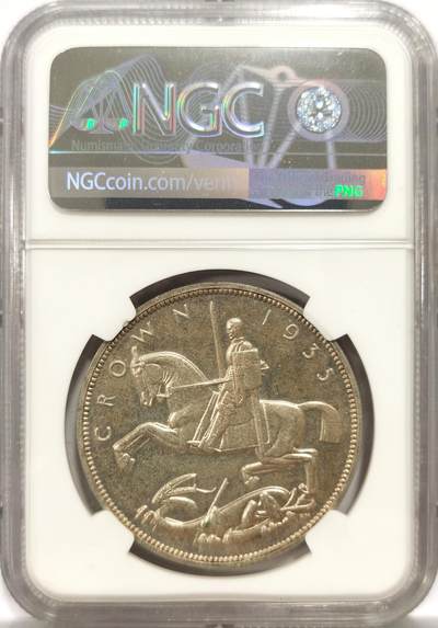 博洋堂世界钱币拍卖第150期（全场包邮） NGC SP62 英国1935年乔治五世马剑银币，SP版本比MS少很多