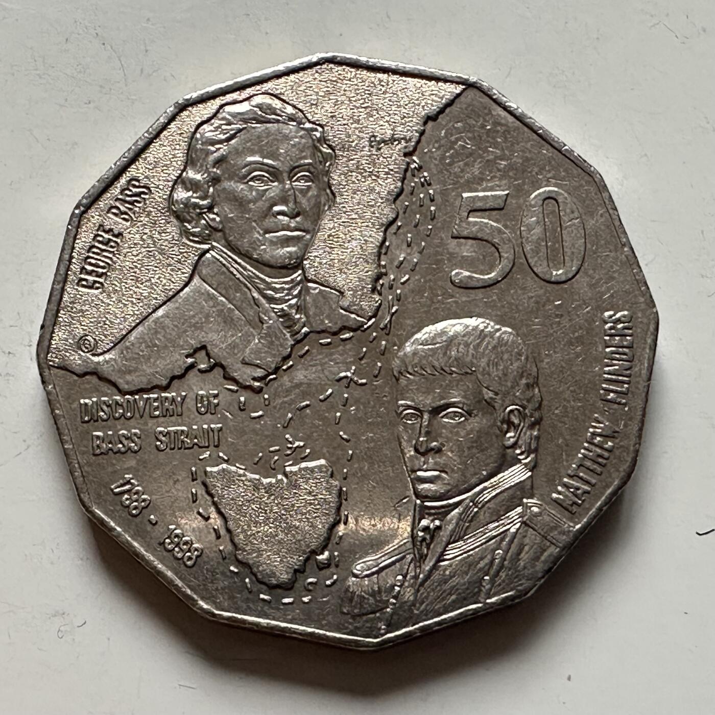 🌹外币初藏🌹🐯2025年第136场  每周二四六晚8️⃣点 接代拍 澳大利亚1998年五十分纪念币 g