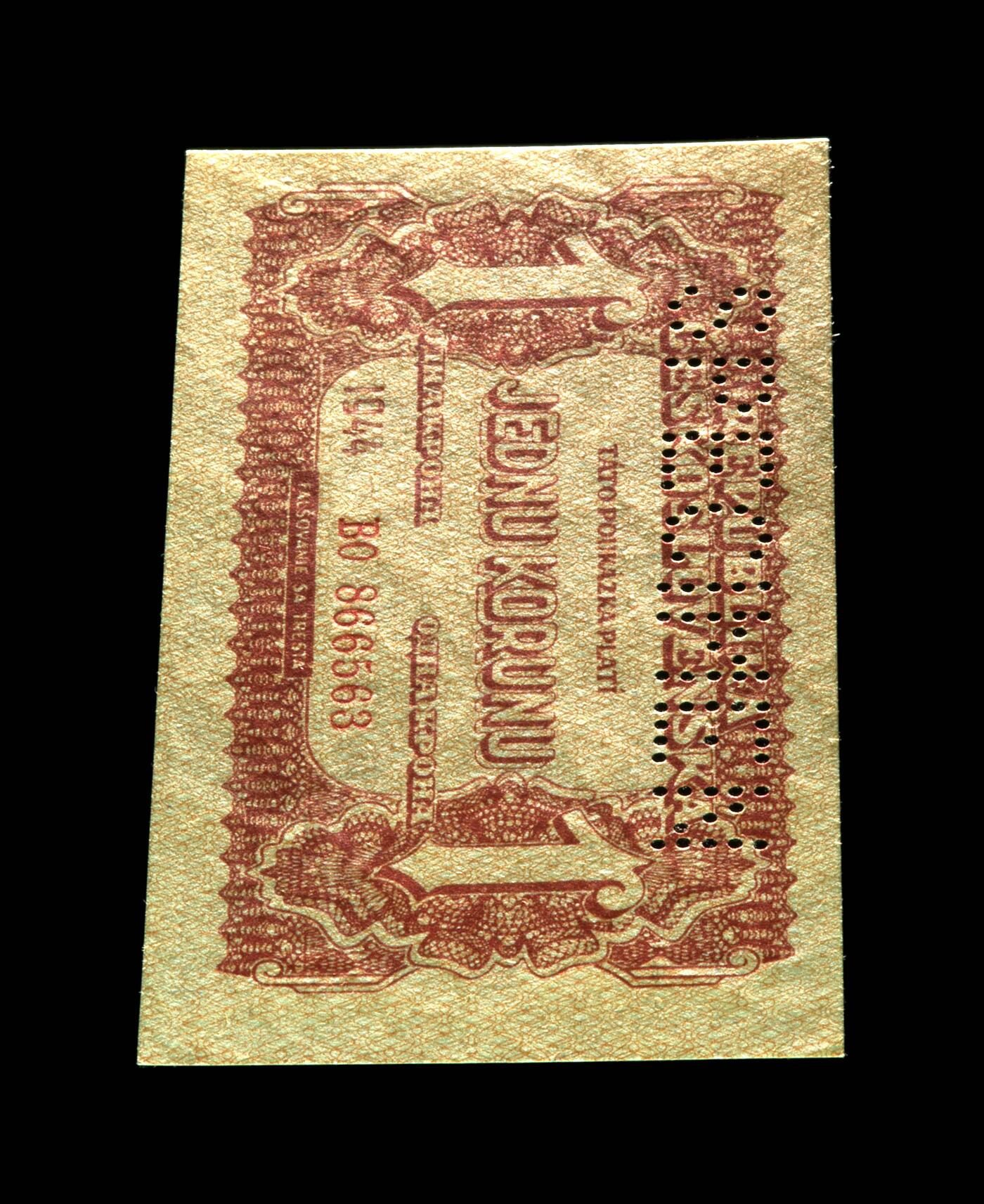 12.5纸币专场 Pick#45s 1944 1 Koruna 64 EPQ