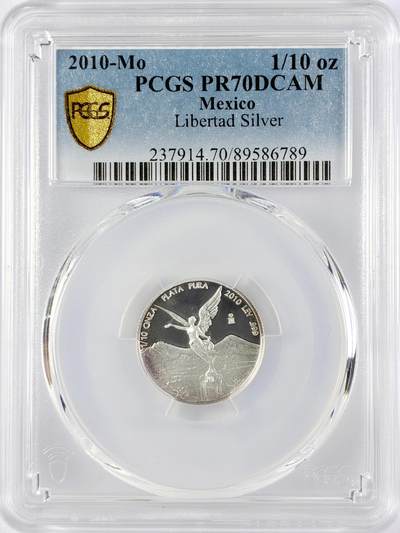 【雨安】【直播拍卖】【世界币章119期-评级币】2025-12-06 周六 19:30 保真 - [评级现代] Mexico 墨西哥 投资银 自由女神 1/10盎司 2010年 PCGS-PR70DCAM