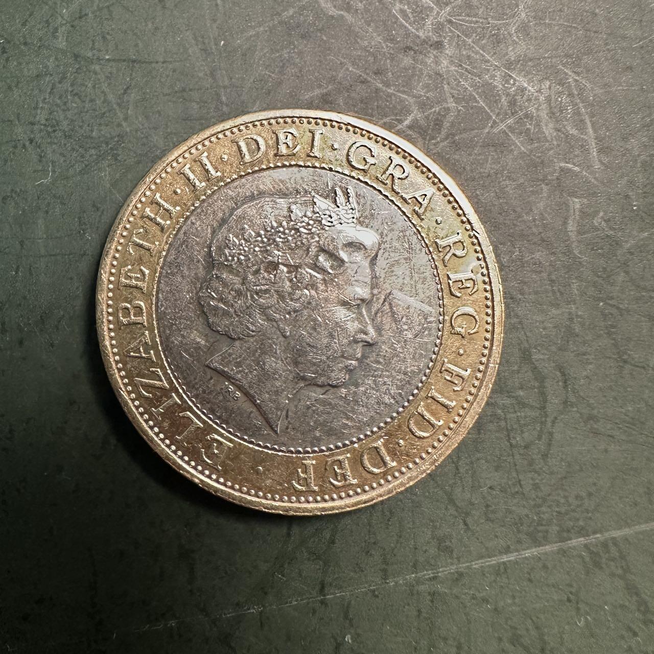 蒂克钱币-第49场 外国硬币散币场 英国1998年“科技发展史”主题2英镑双色币