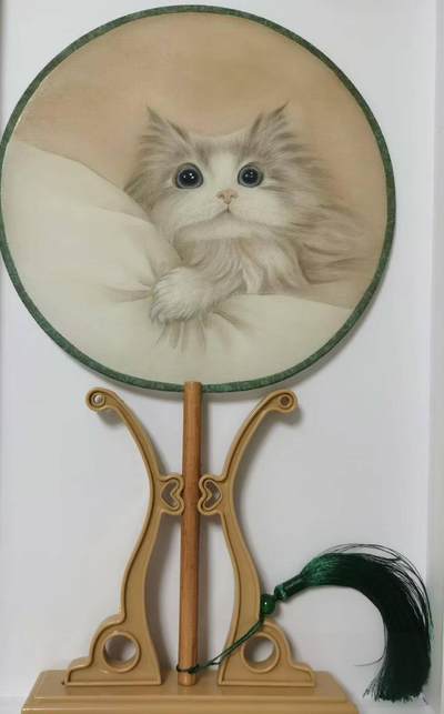 工笔画绢扇 - 工笔画绢扇